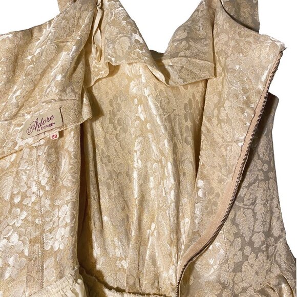 Vintage Satin Damask Wedding Dress - Picture 10 of 11